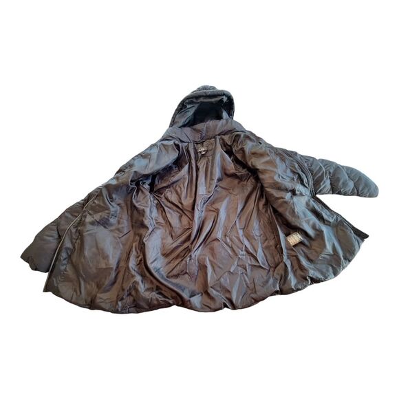 NICOLE MILLER Black Puffer Coat Hooded Jacket Womens Size Small Full Zip - Picture 7 of 16